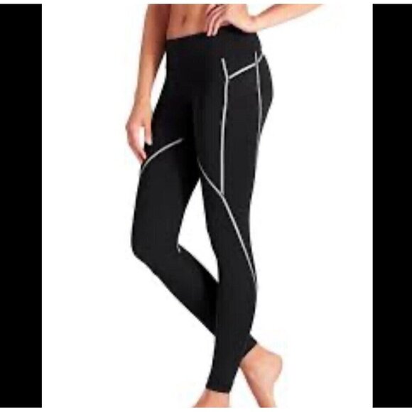 Athleta Pants - Athleta Reflective Stride Leggings Black Women's Size Medium Style 243145